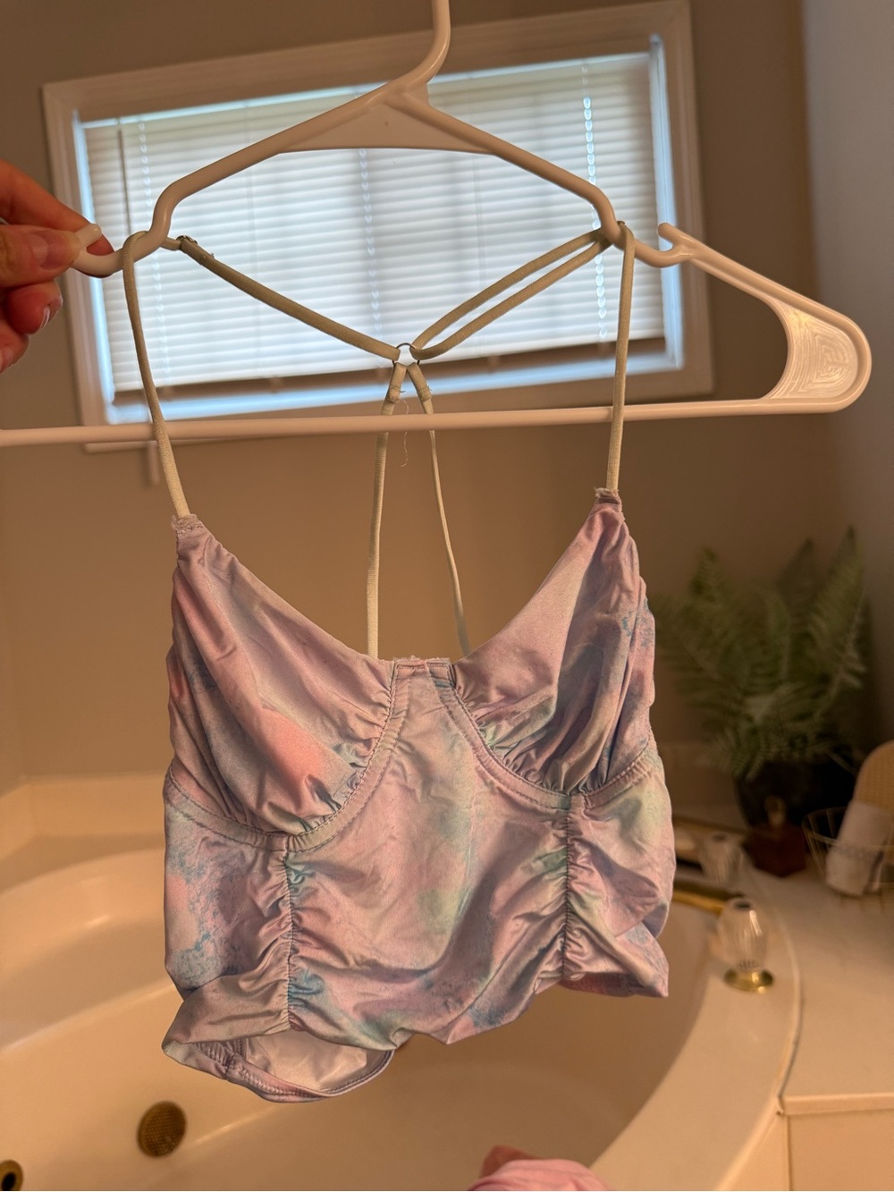 Pastel Tie-Dye Strappy Crop Top